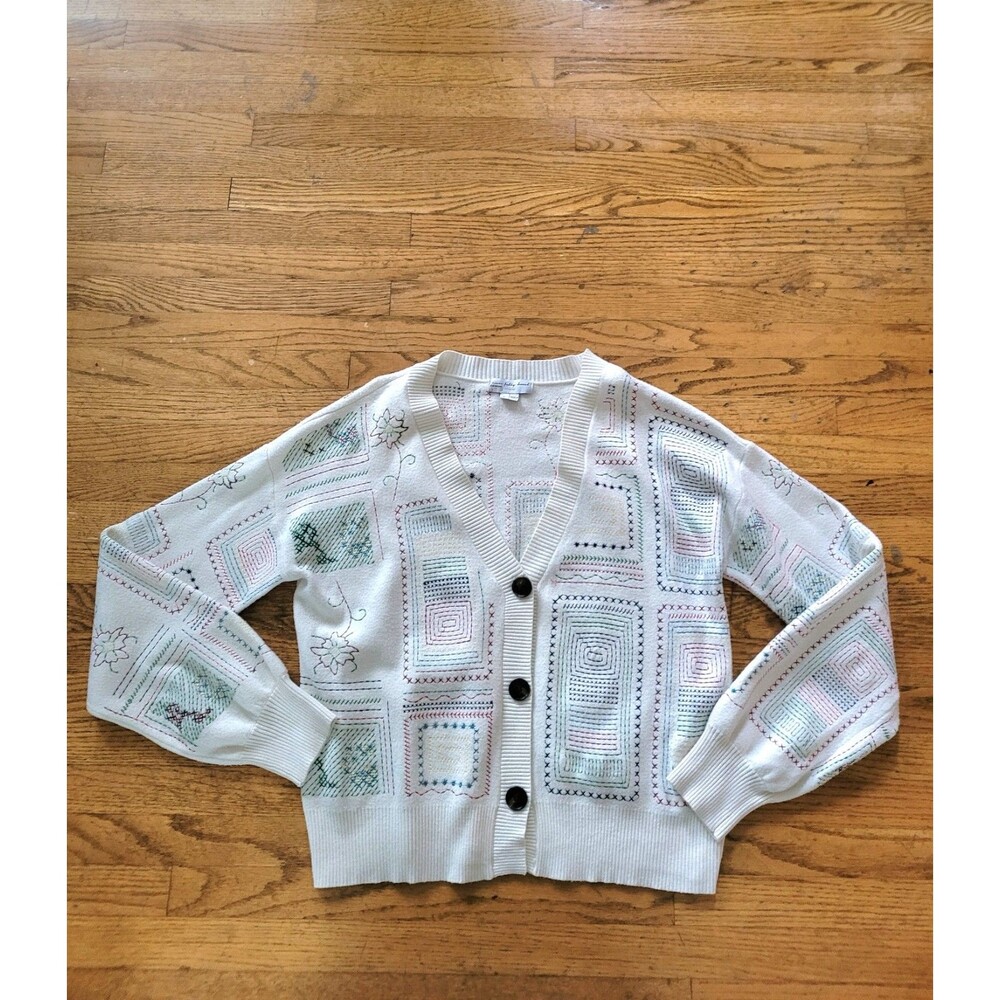 Anthropologie Never Fully Dressed Embroidered Cardigan Sweater Size XL